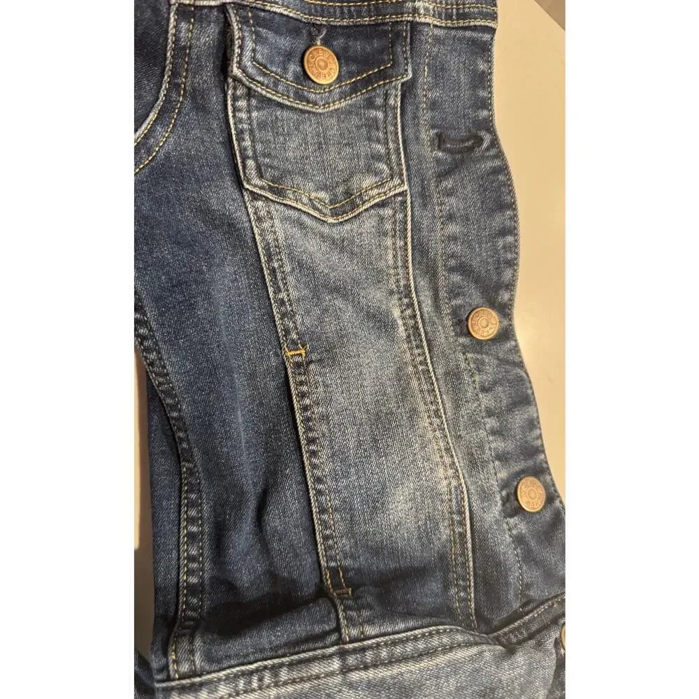 Crewcuts‎ Girls Size 10 Stretch Denim Jean Jacket Discoloration READ